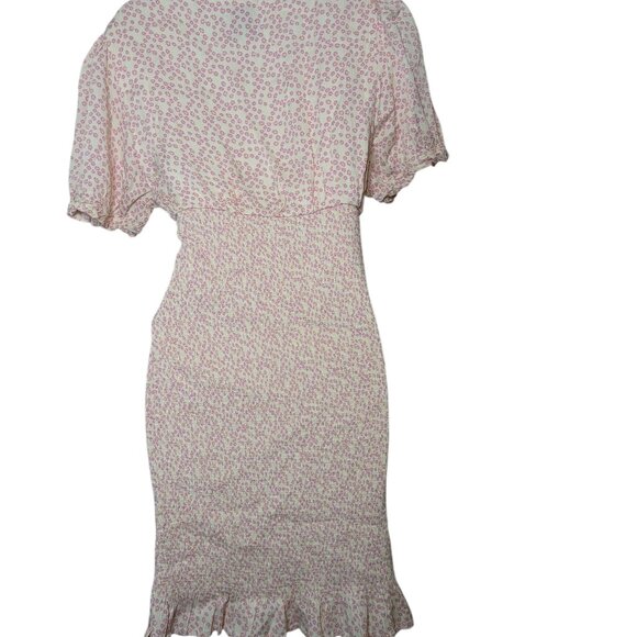 Area Stars Amalia Smocked Floral Mini Dress Pink Size Large - Picture 2 of 6